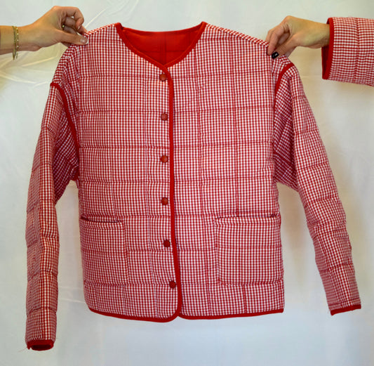 Gingham Puff Jacket