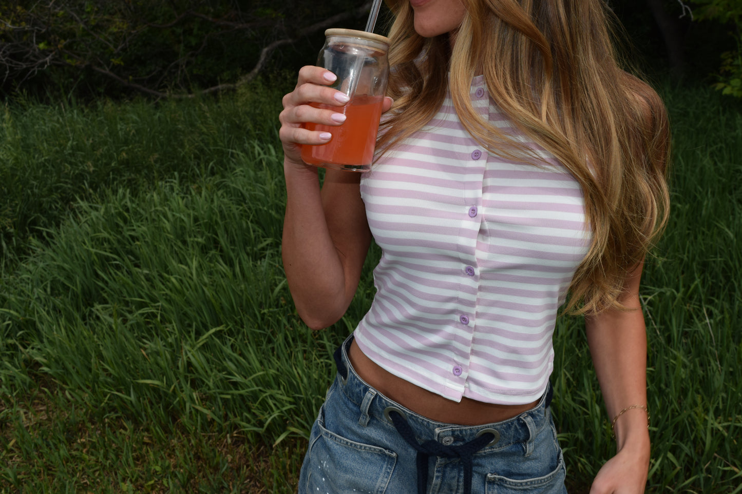 Pink Lemonade Striped Tank