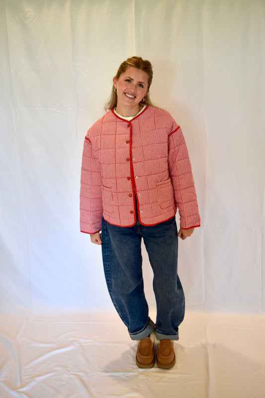 Gingham Puff Jacket