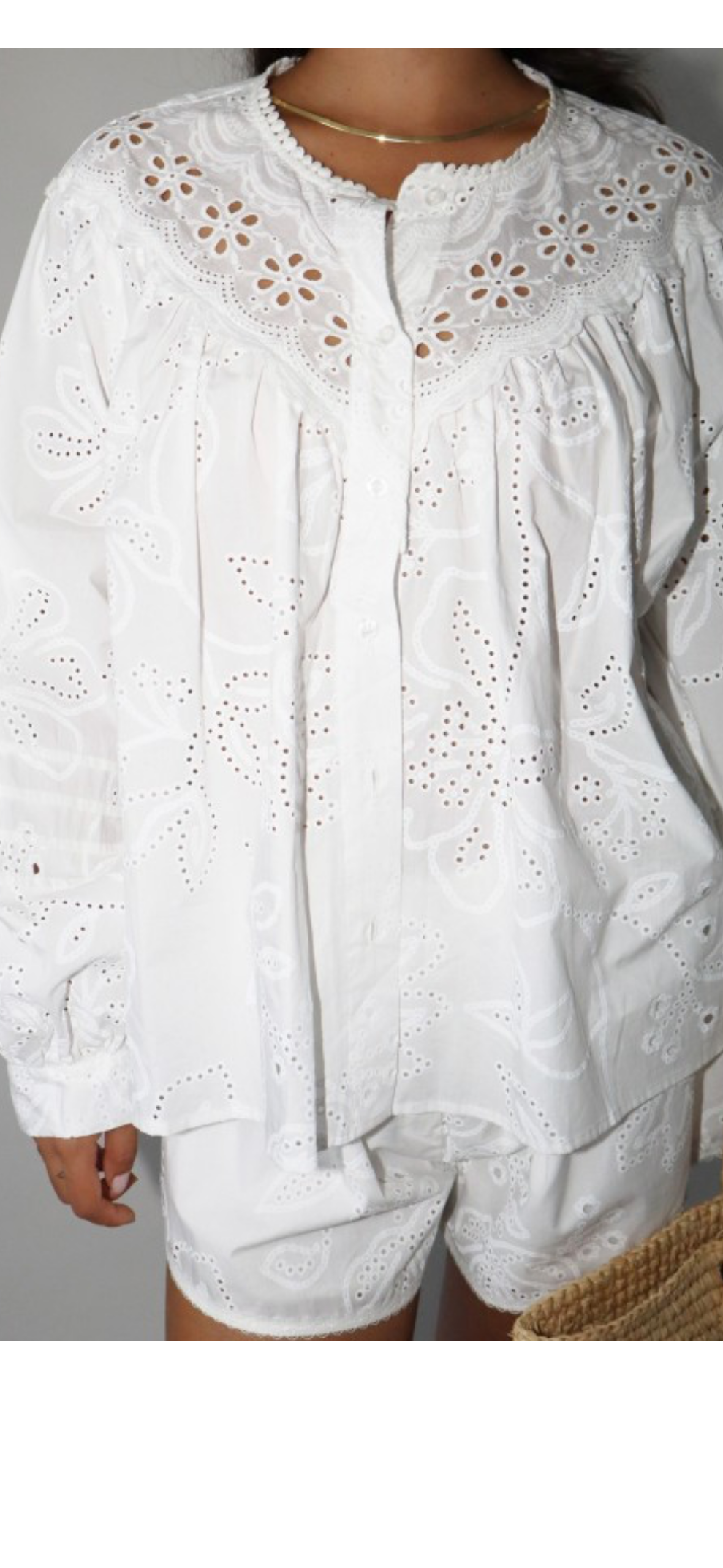 Coastal Cotton Eyelet Blouse